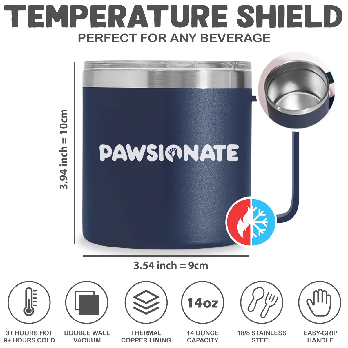 Personalized 14oz Stainless Steel Tumbler with Handle - 'Thanks For Being My Human Servant' Photo Customization