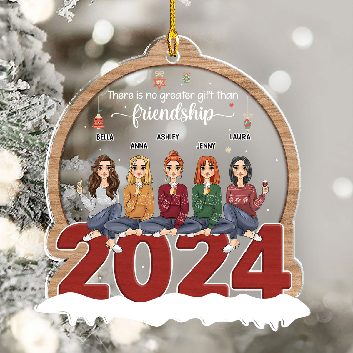Perfect Friendship - Exquisitely Personalized Custom Acrylic Christmas Ornament