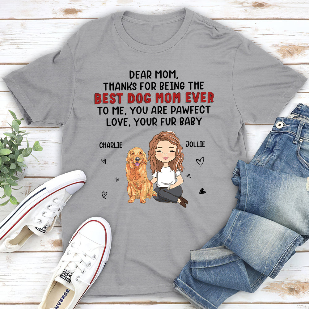 Dear Dog Mom - Personalized Custom Unisex 5.3 oz T-shirt for Pet Lovers
