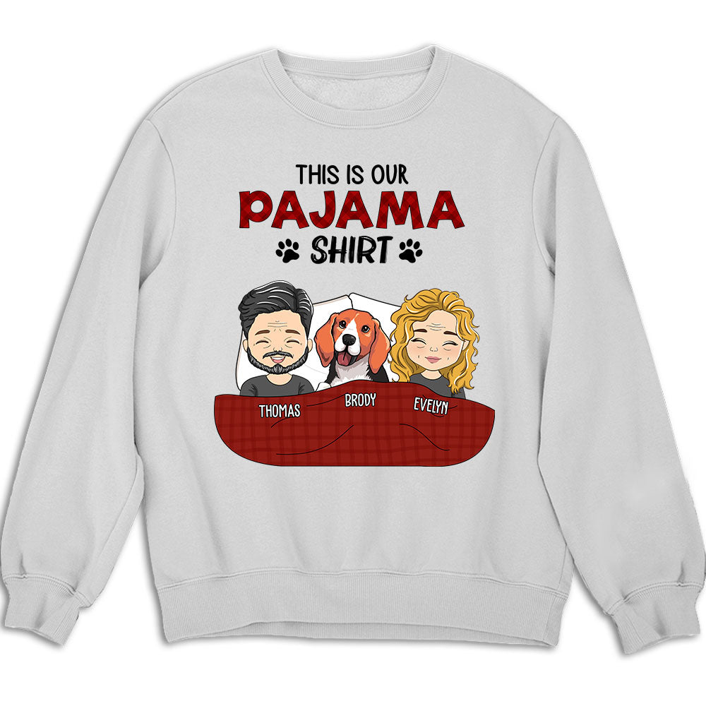 Personalized Custom Couple Pajama Shirt Sweatshirt - Ideal for Pet Lovers