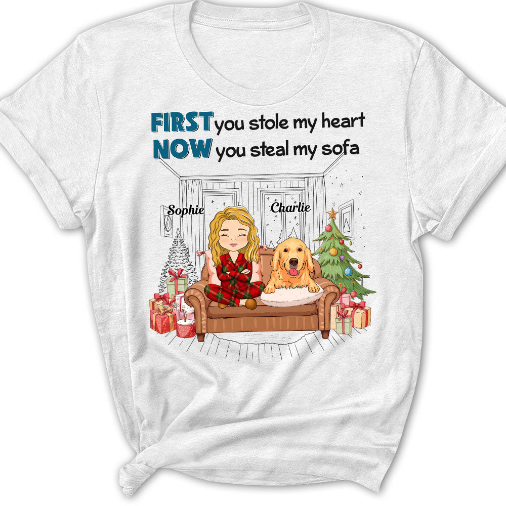 Stealing My Sofa - Stylish Personalized Custom Women's T-shirt for Pet Lovers