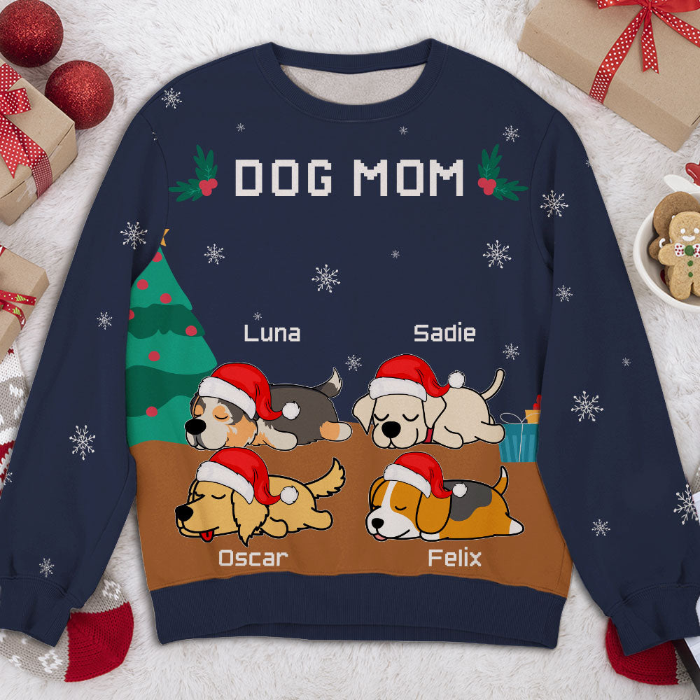 Cozy Christmas - Personalized Custom All-Over-Print Unisex 8.8 oz Polyester Blend Sweatshirt for Pet Lovers