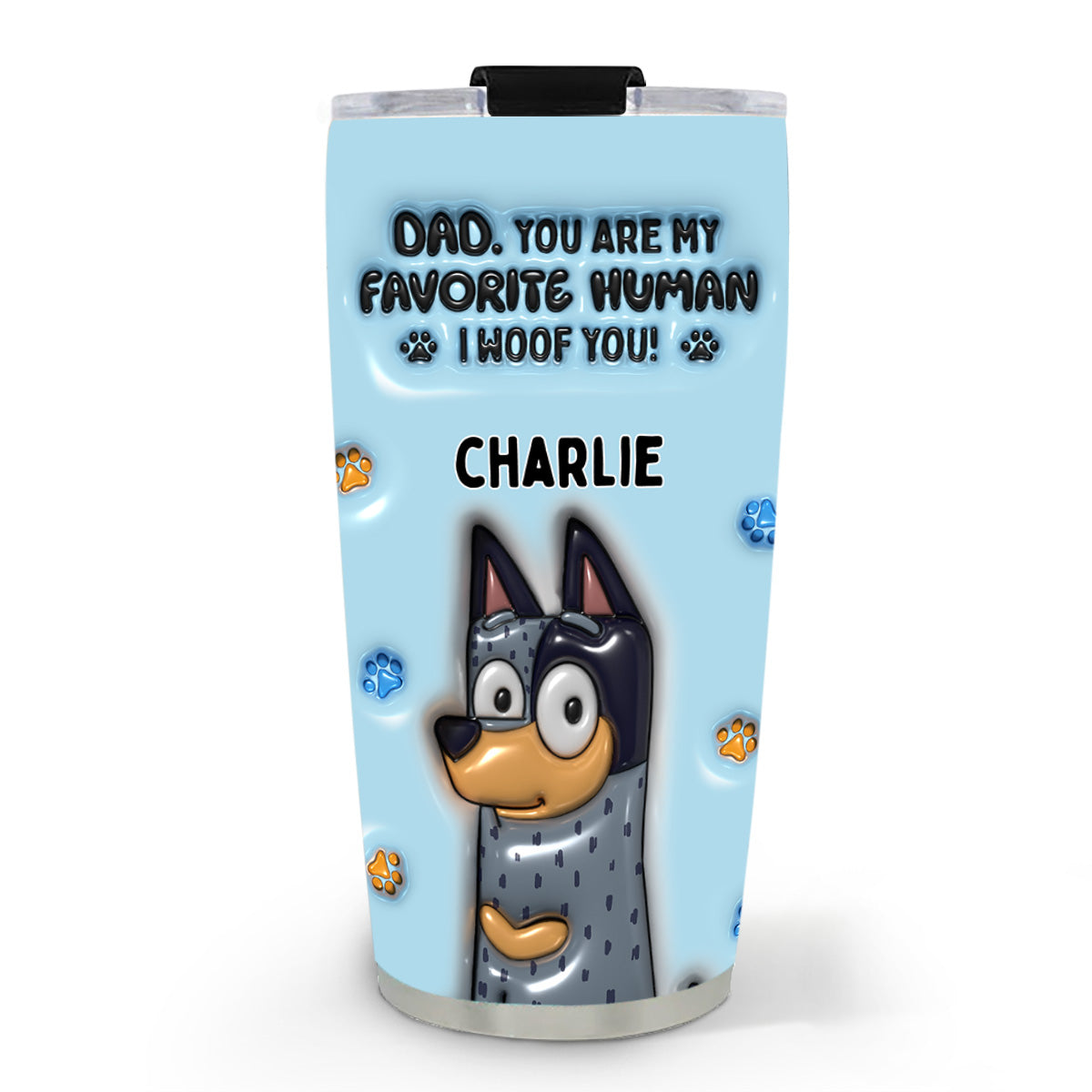 Favorite Human - Personalized Custom 3D Inflated Effect 20oz Stainless Steel Tumbler for Long - Lasting Temperature Control
