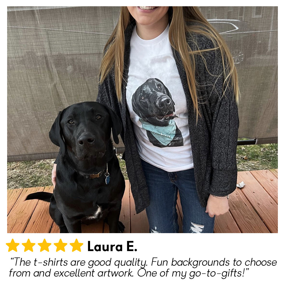 Unique Personalized Custom Unisex Pet Portrait T-shirt