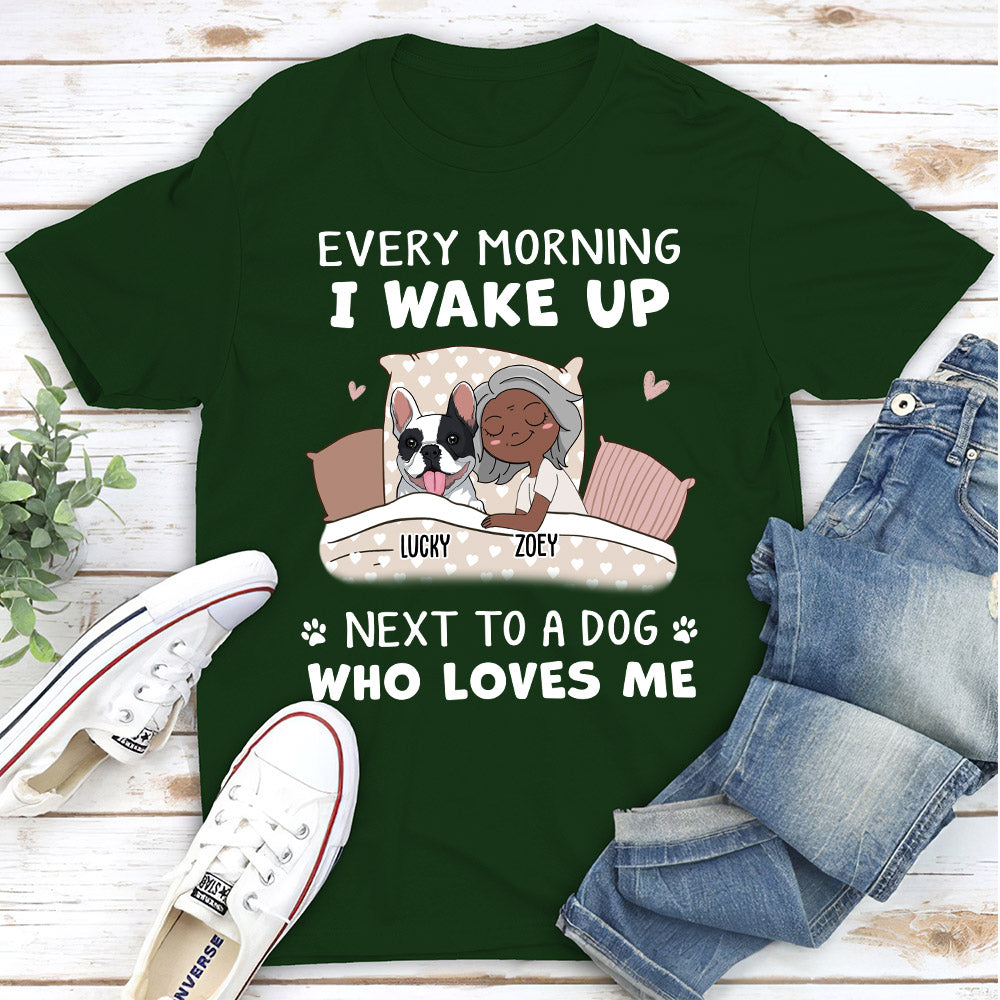 Sleep Next To Me - Personalized Custom Unisex 5.3 oz T-shirt for Pet Lovers
