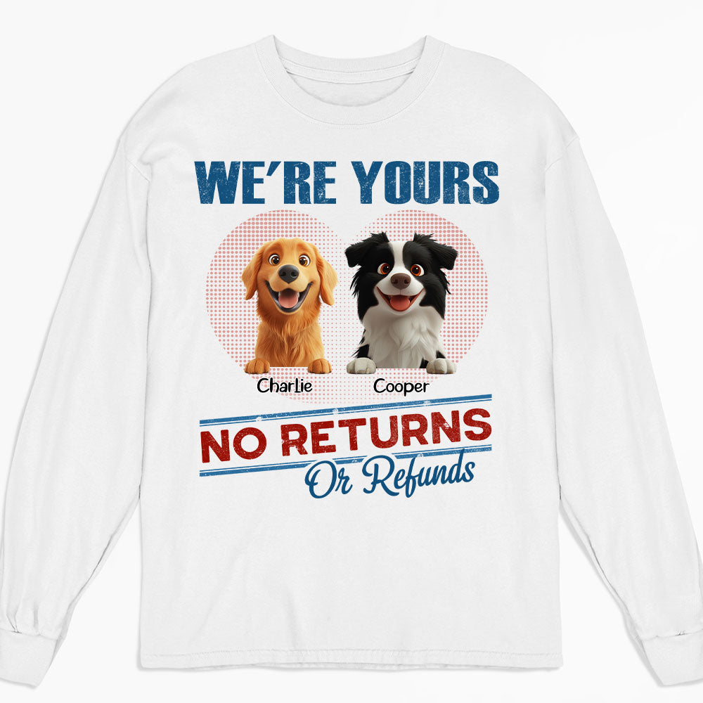 No Returns Or Refunds Personalized Custom Long Sleeve Kids T-shirt - Ideal Gift for Pet Lovers