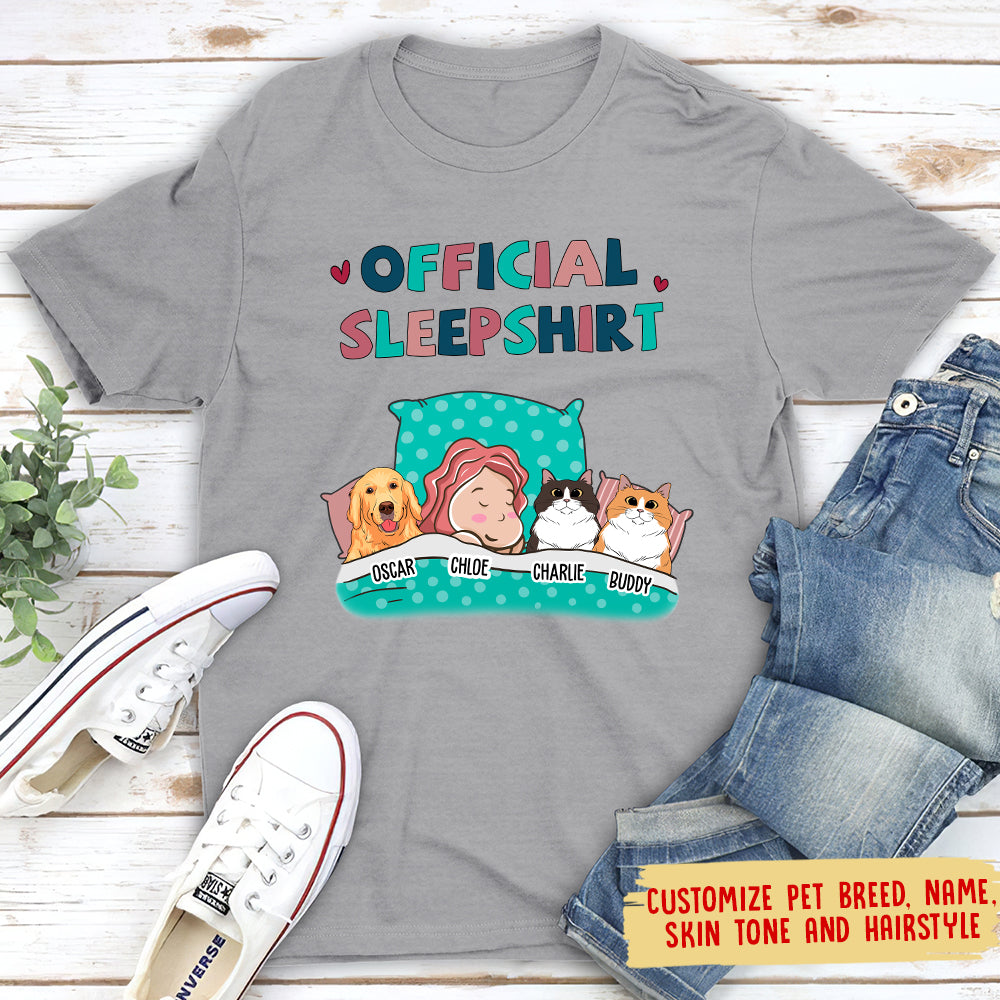 Customizable Pet Official Sleepshirt - Personalized Unisex T-shirt for Pet Lovers