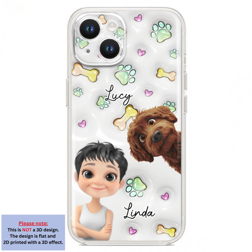 Lovey Human and Her Dogs - Exclusive Personalized Custom 3D Inflated Effect Smartphone Case