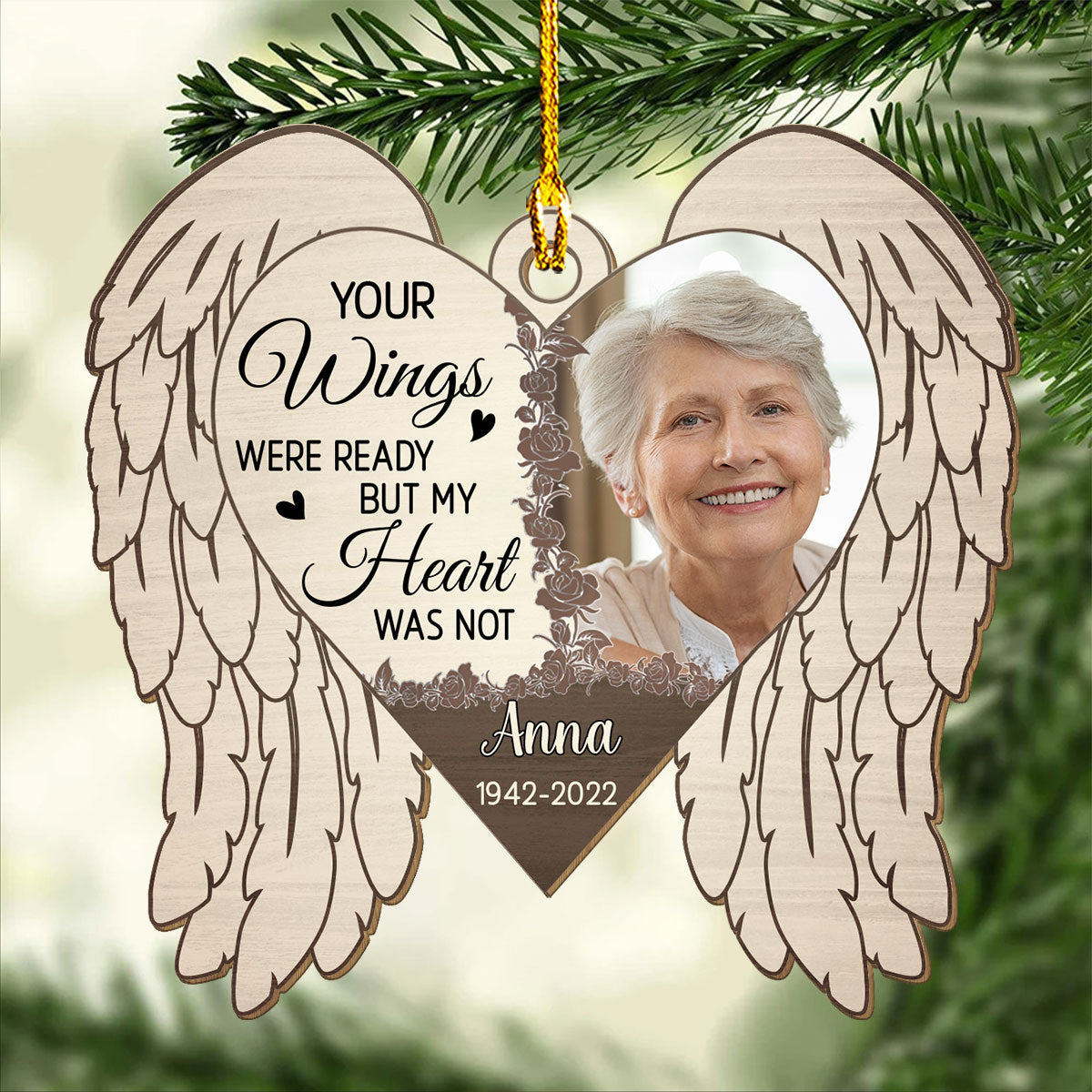 The Wings - Personalized Custom Single - Layered Wood Ornament for Heartfelt Gifting