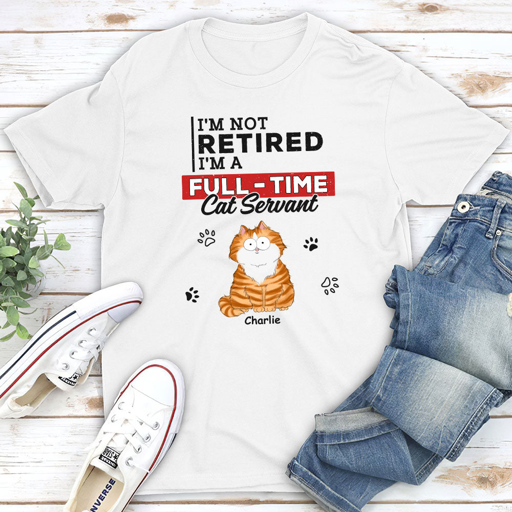 Fulltime Cat Servant - Personalized Custom Unisex Cotton Blend T-shirt for Pet Lovers