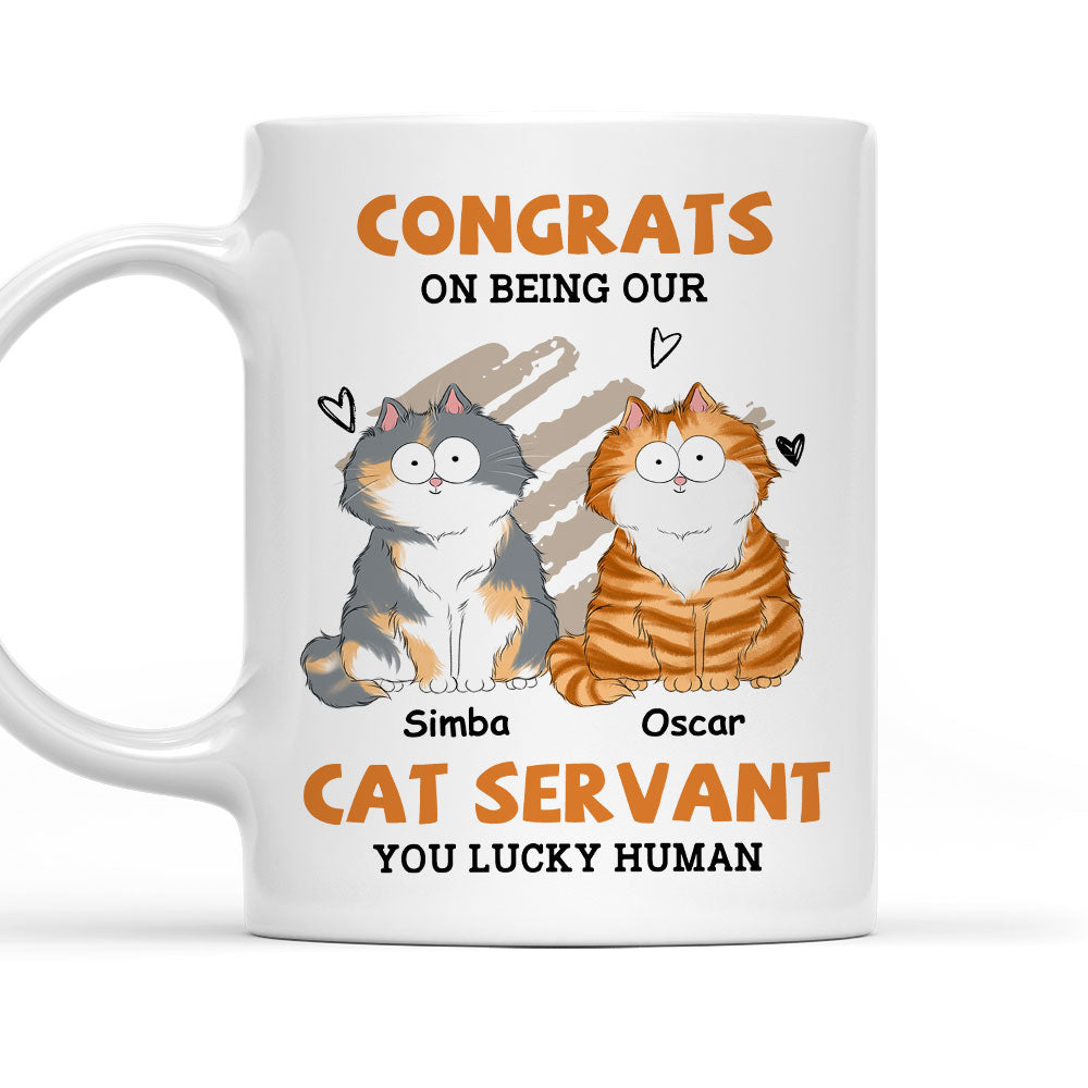 Exclusive Congrats Cat Servant Personalized Custom Coffee Mug for Pet Lovers