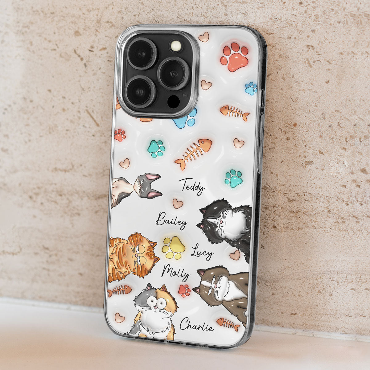 My Lovely Fur Babies - Personalized Custom 3D Inflated Effect Smartphone Case for Fashionable Protection