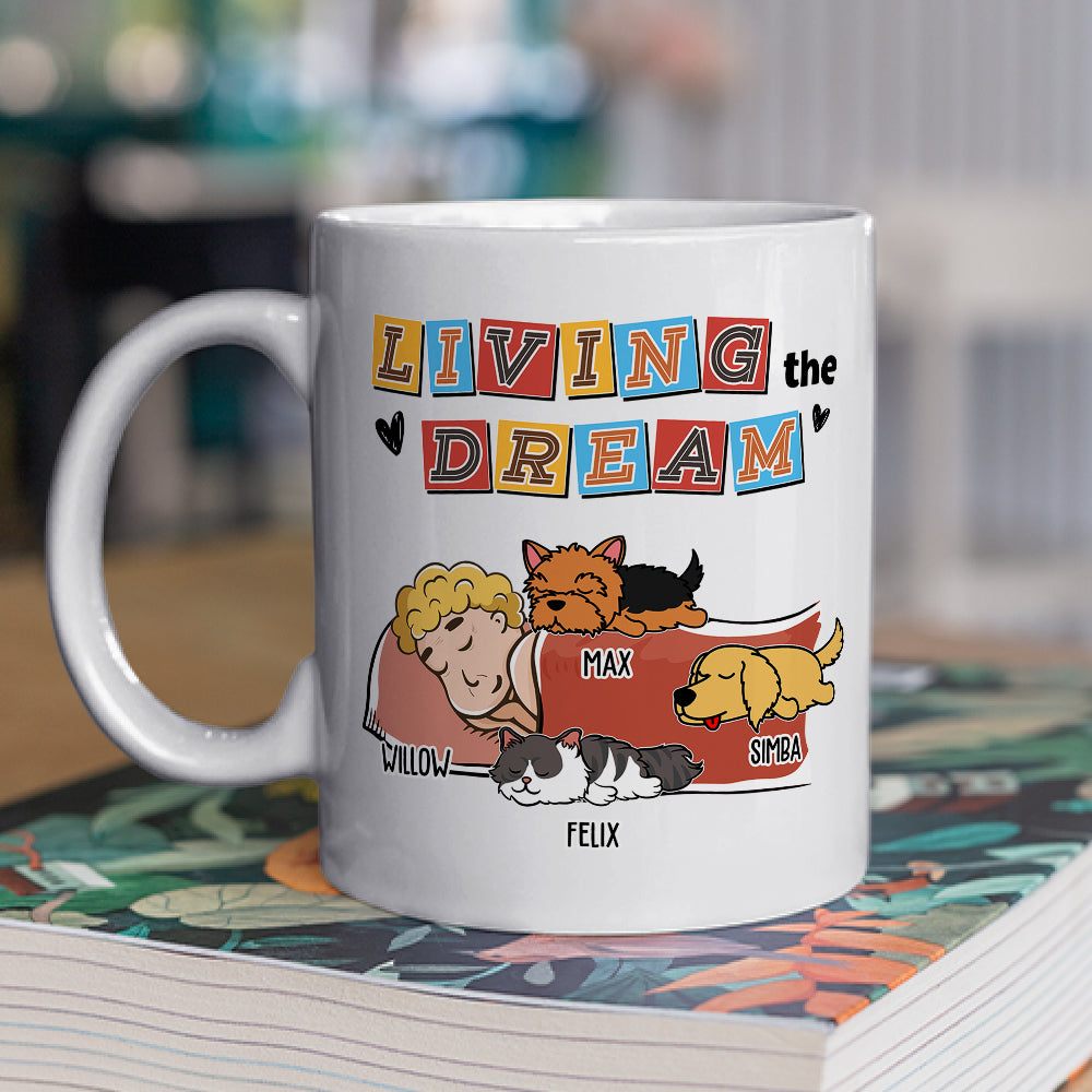 Living The Dream 3 - Customizable Personalized Coffee Mug for Pet Lovers