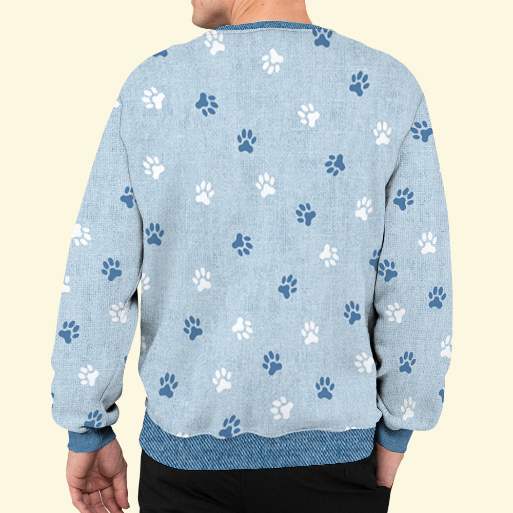 Human Belongs To Dog 2 - Personalized Custom All-Over-Print Unisex 8.8 oz Polyester Blend Sweatshirt for Dog Lovers