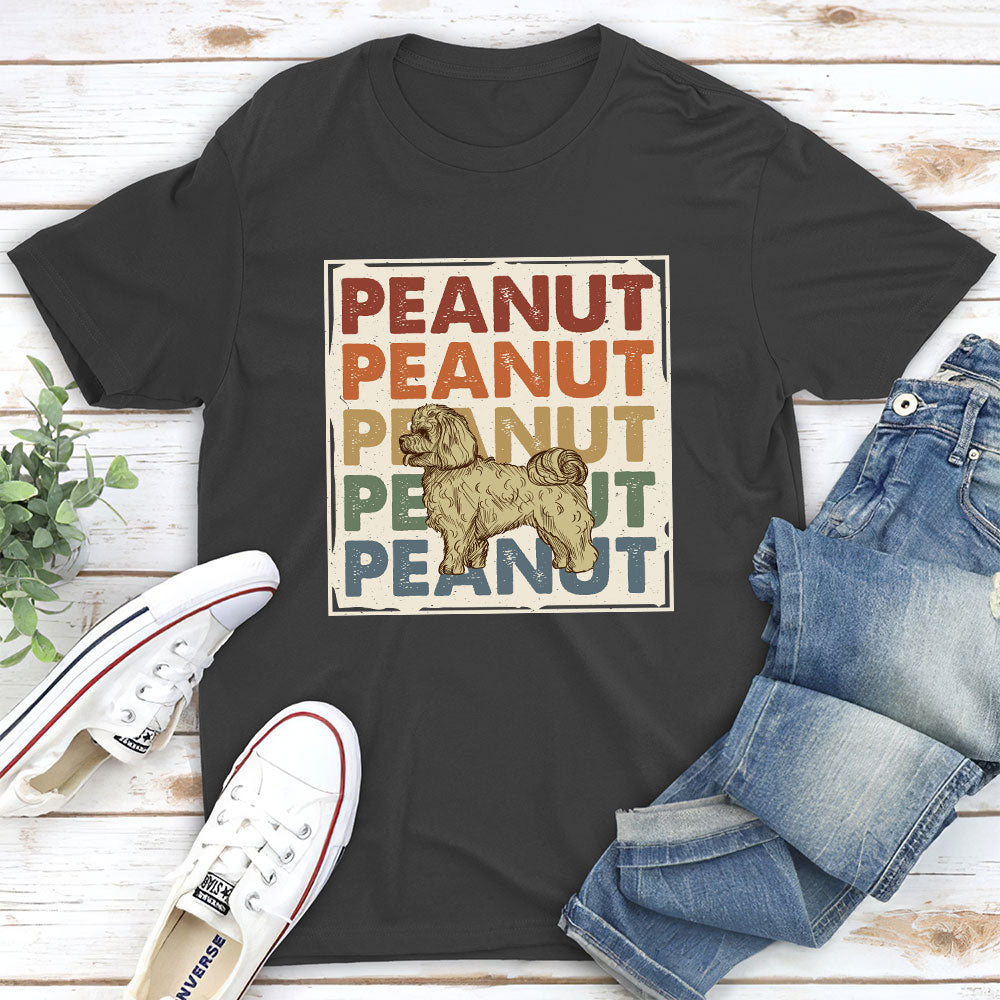 Love My Darling Vintage Dog - Personalized Custom Unisex 5.3 oz T-shirt for Pet Lovers
