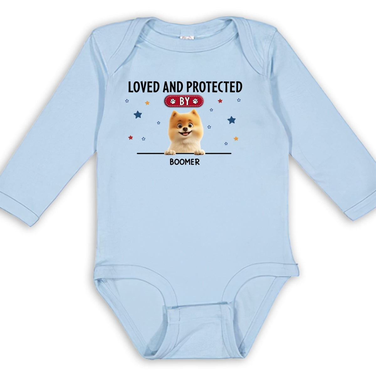 Adorable Personalized Long Sleeve Baby Onesie for Cherished Baby Love and Protection