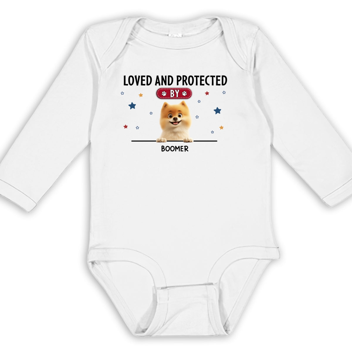 Adorable Personalized Long Sleeve Baby Onesie for Cherished Baby Love and Protection