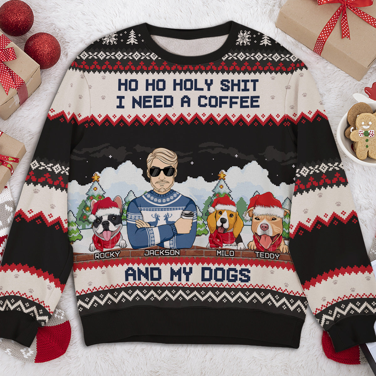 Personalized Custom All-Over-Print 'I Need Beers And My Dogs' Sweatshirt - Ideal Gift for Dog Lovers