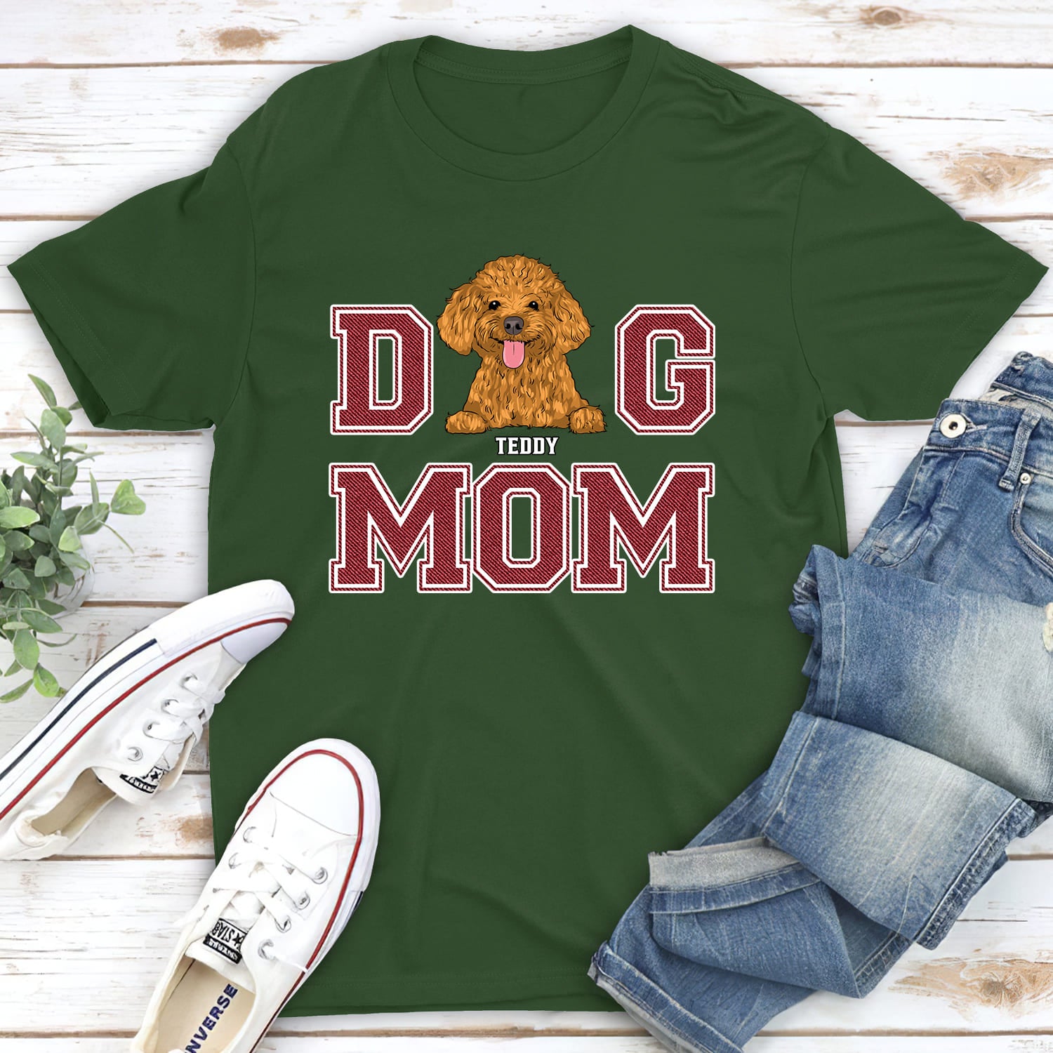 Customizable Unisex Personalized Dog Mom/Dog Dad Basic T-shirt