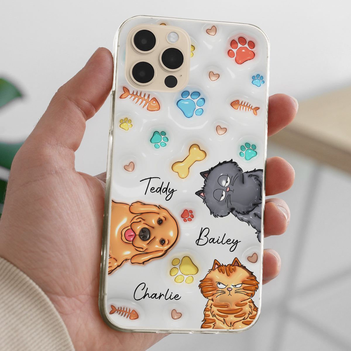 My Lovely Fur Babies Ver Pet - Personalized Custom 3D Inflated Effect Phone Case for All Smartphones