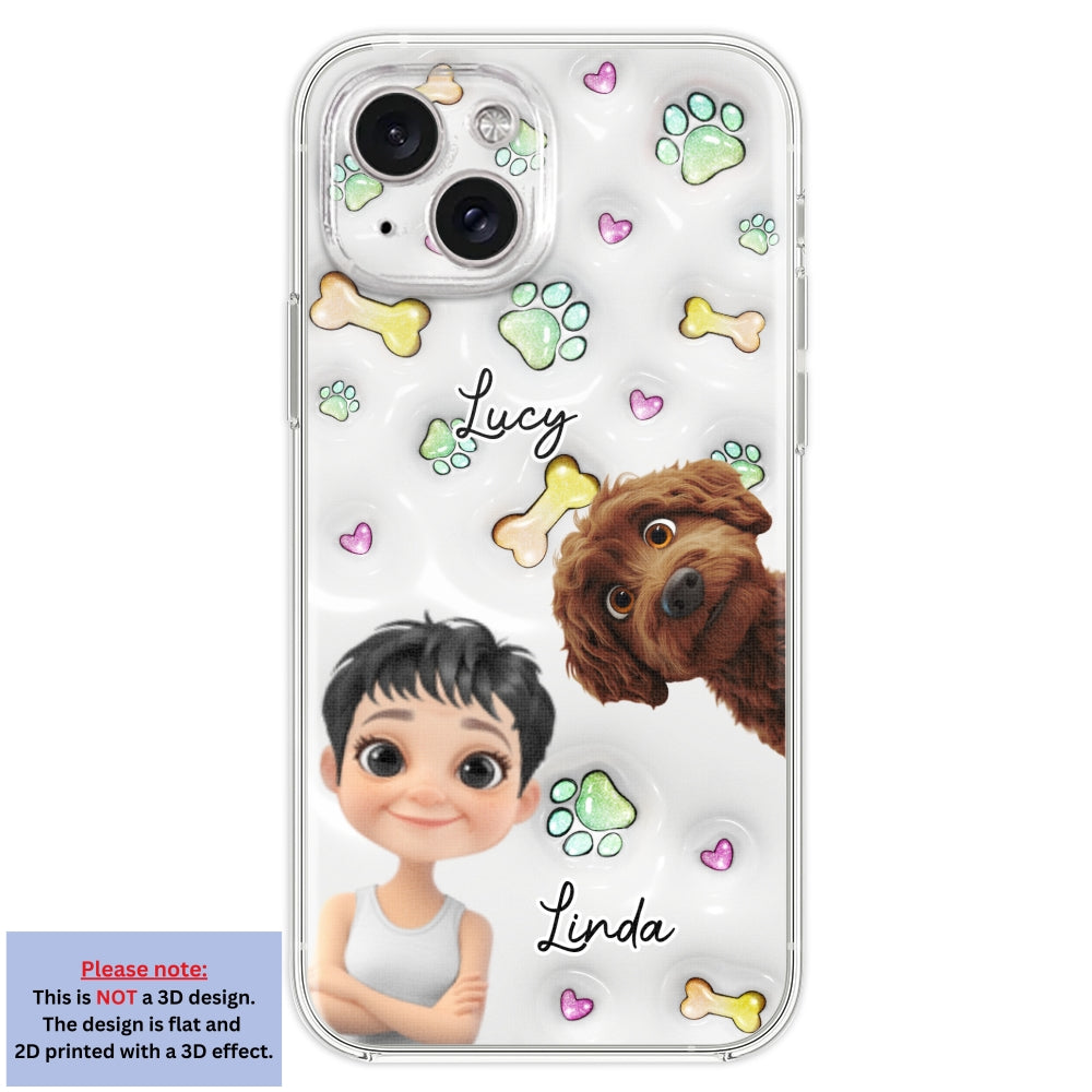 Lovey Human and Her Dogs - Exclusive Personalized Custom 3D Inflated Effect Smartphone Case
