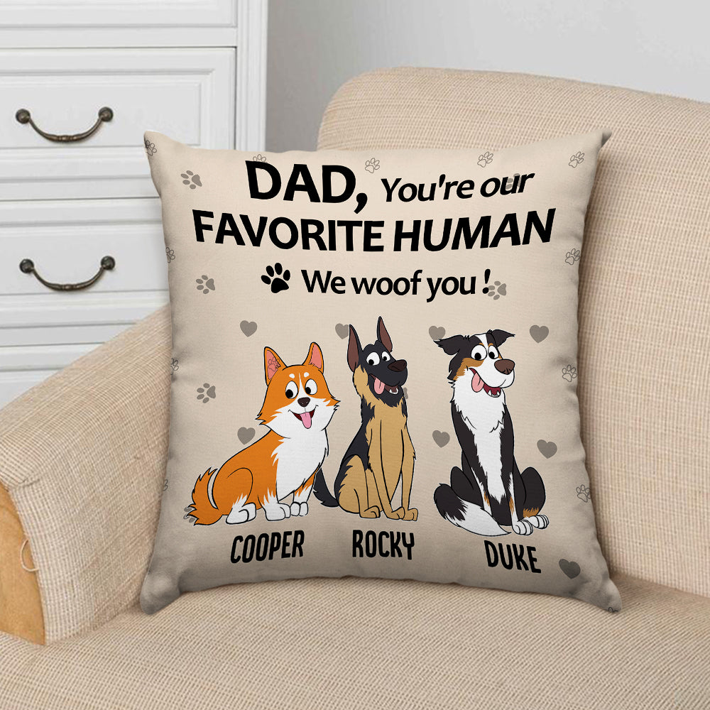 To My Favorite Human - Personalized Custom Throw Pillow in 12' x 12' and 18' x 18' Sizes