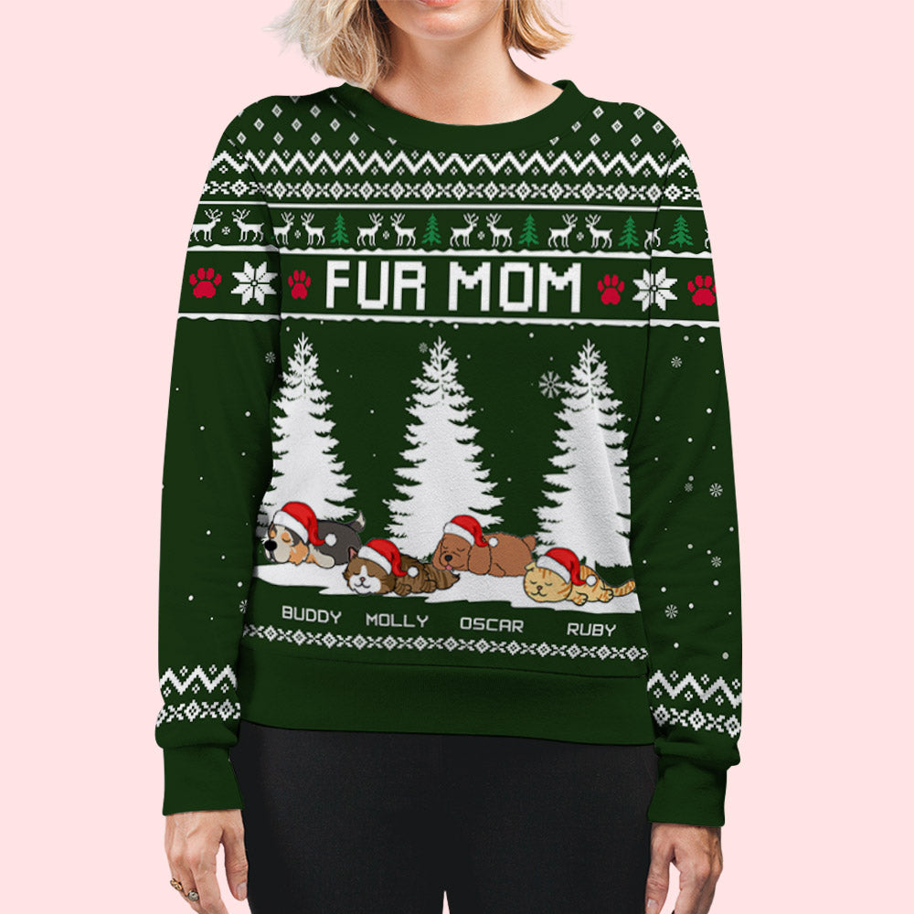 Customizable All-Over-Print Winter Pet Sleeping Sweatshirt - Ideal Gift for Pet Lovers