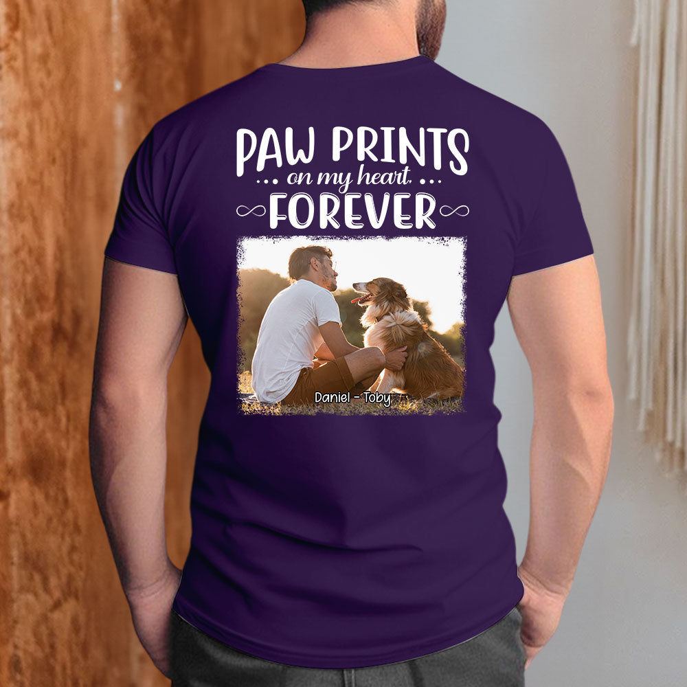 Paw Prints Forever Personalized Custom Unisex Photo T-shirt - Ideal Gift for Pet Lovers