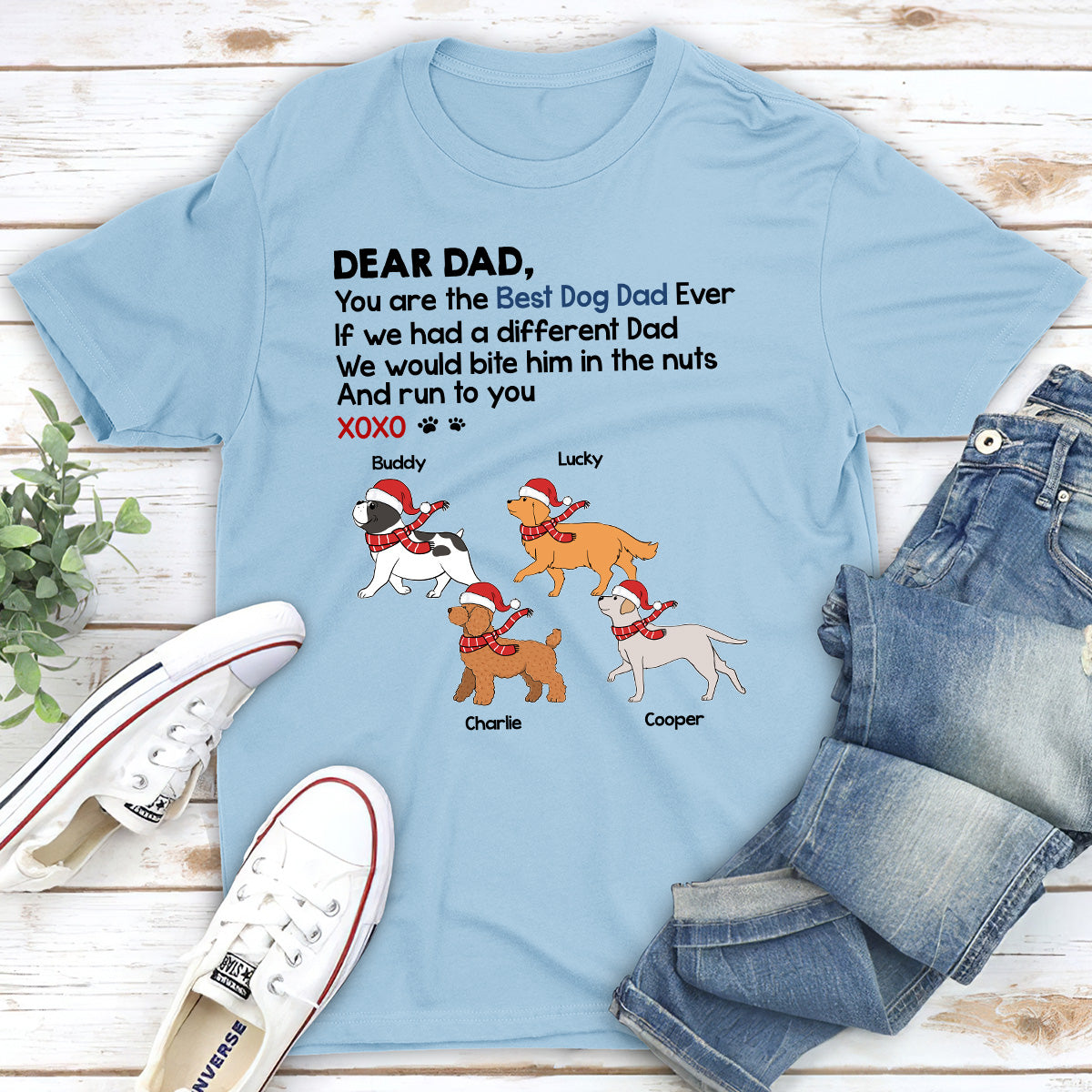 You Are The Best Dog Dad Mom - Personalized Custom Unisex 5.3 oz T-shirt for Pet Lovers