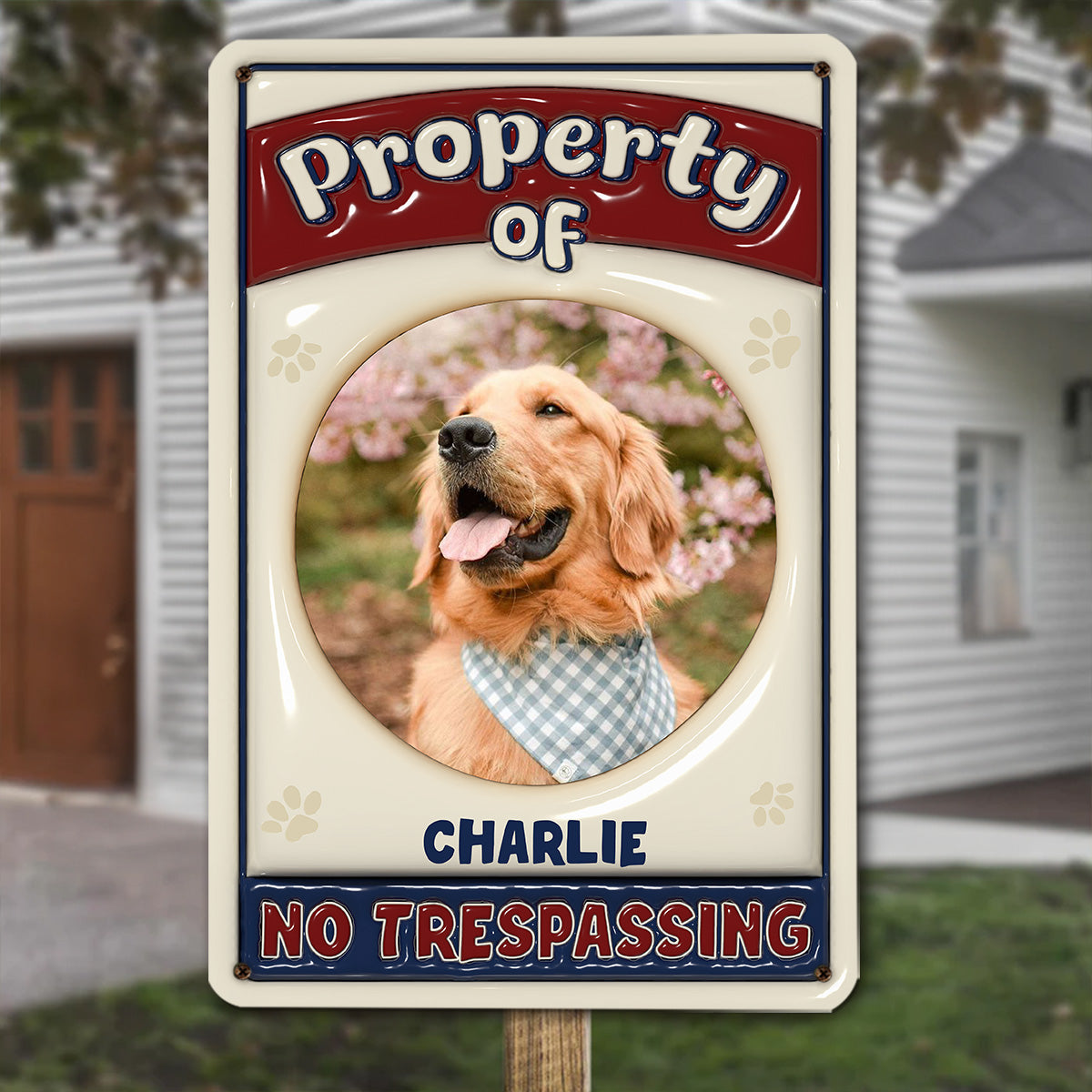 Exclusive Personalized Custom 3D Inflated Effect No Trespassing Version Metal Photo Sign