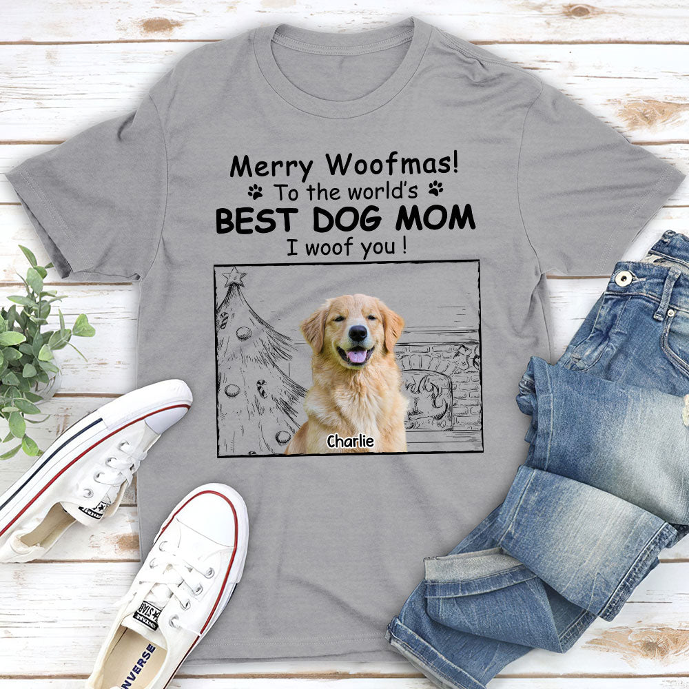 Top-Rated Personalized Custom Unisex Christmas T-shirt for the Best Dog Moms