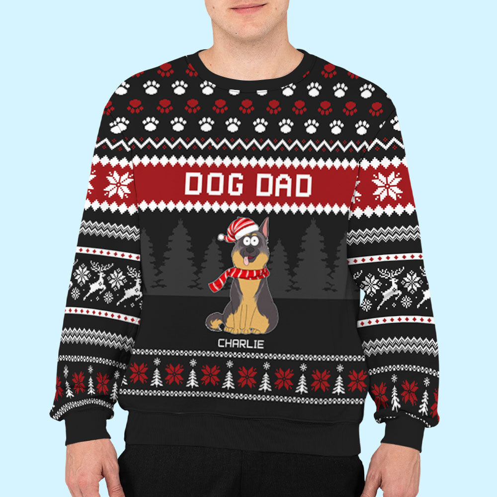 Funny and Unique Personalized Custom All-Over-Print Pet Christmas Sweatshirt