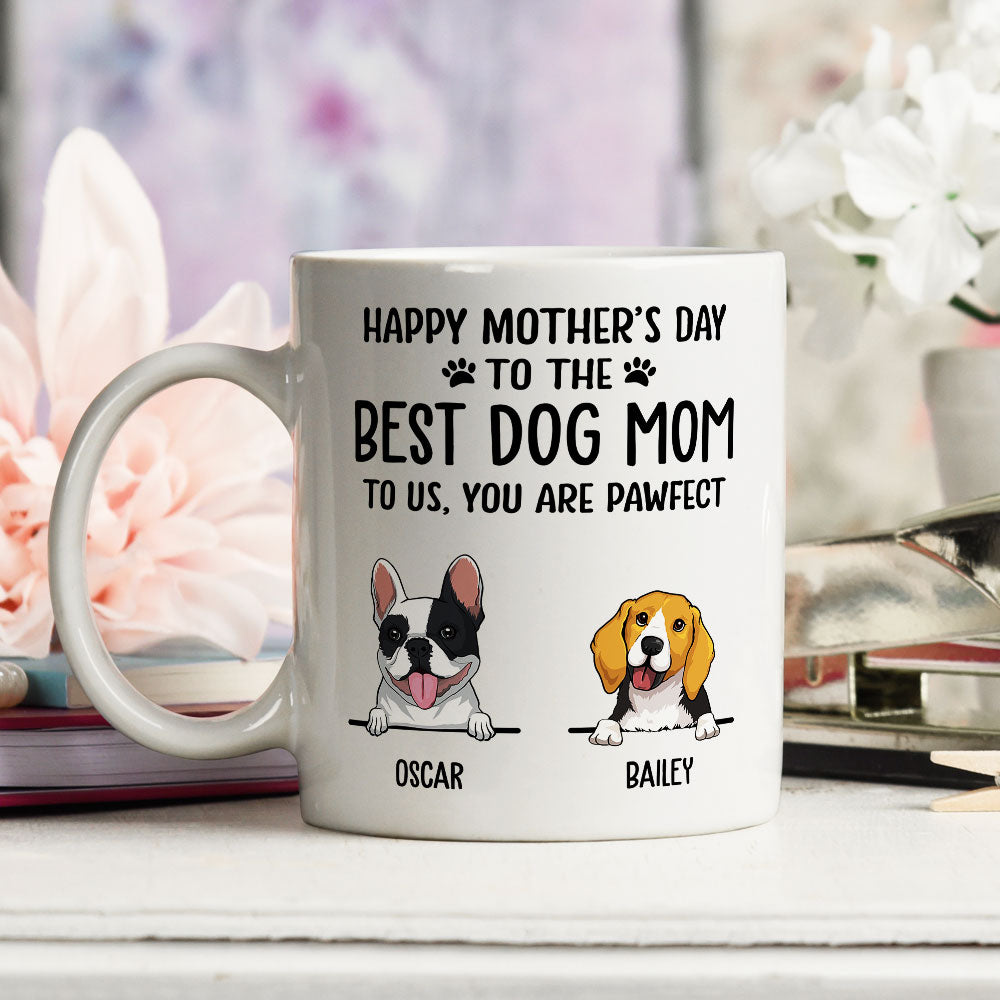 Best Dog Mom Dad Pawfect - Personalized Custom 11oz/15oz Coffee Mug for Pet Lovers