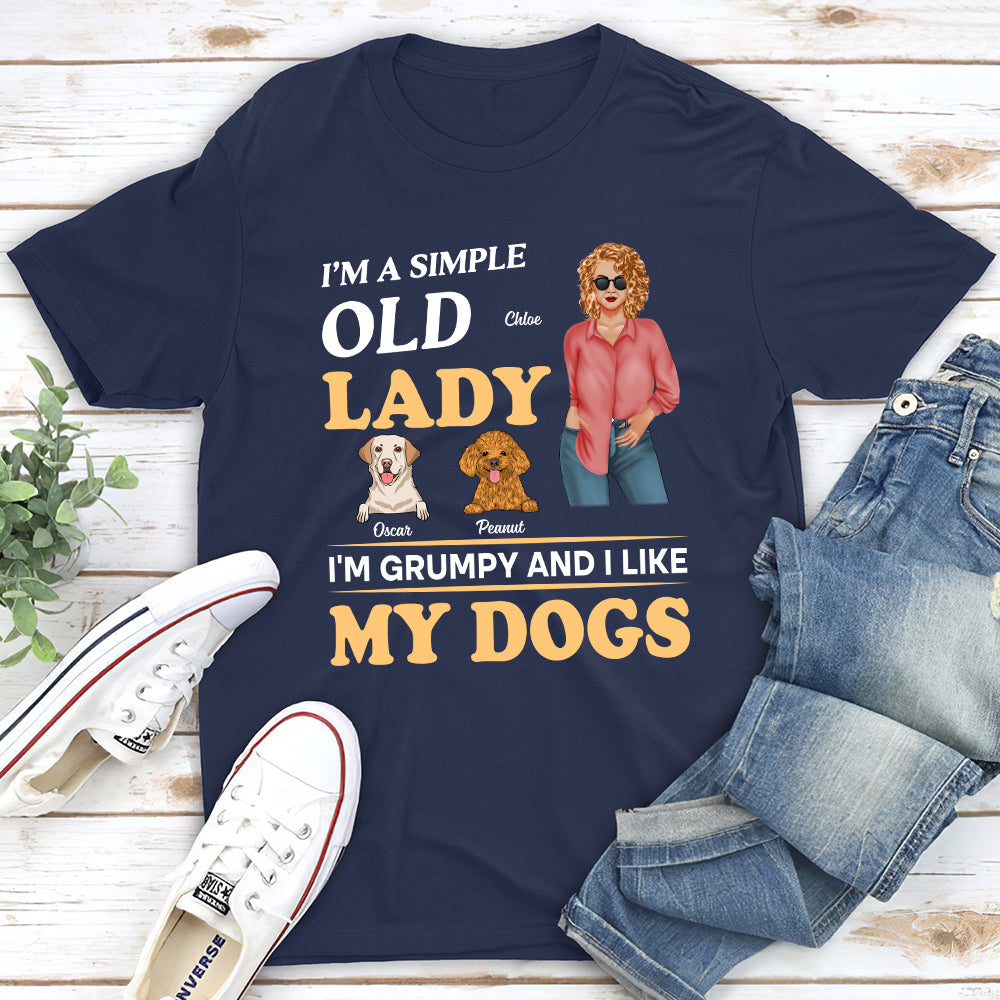 Unique Personalized Custom Unisex T-shirt for Pet Lovers - Simple Old Woman Design