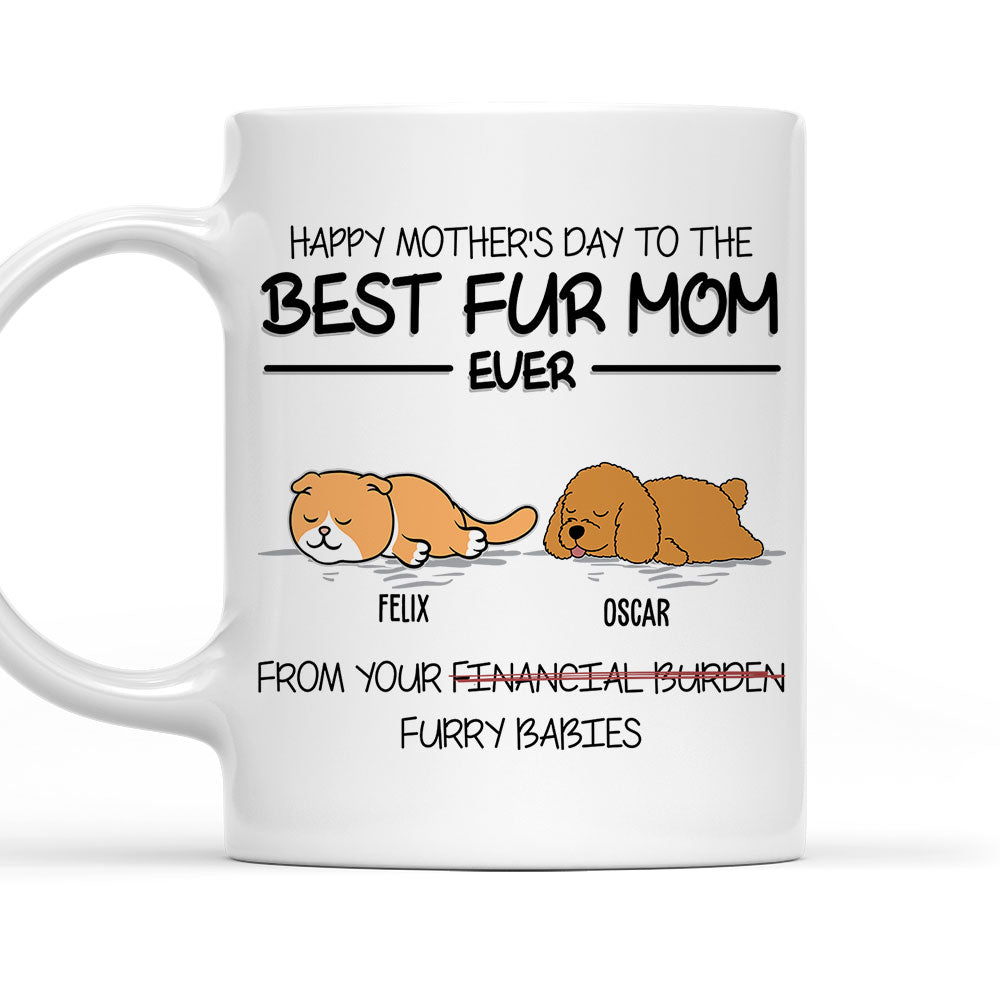 Happy Mother's Day to the Best Fur Mom Ever - Personalized Custom 11oz/15oz Coffee Mug for Pet Lovers
