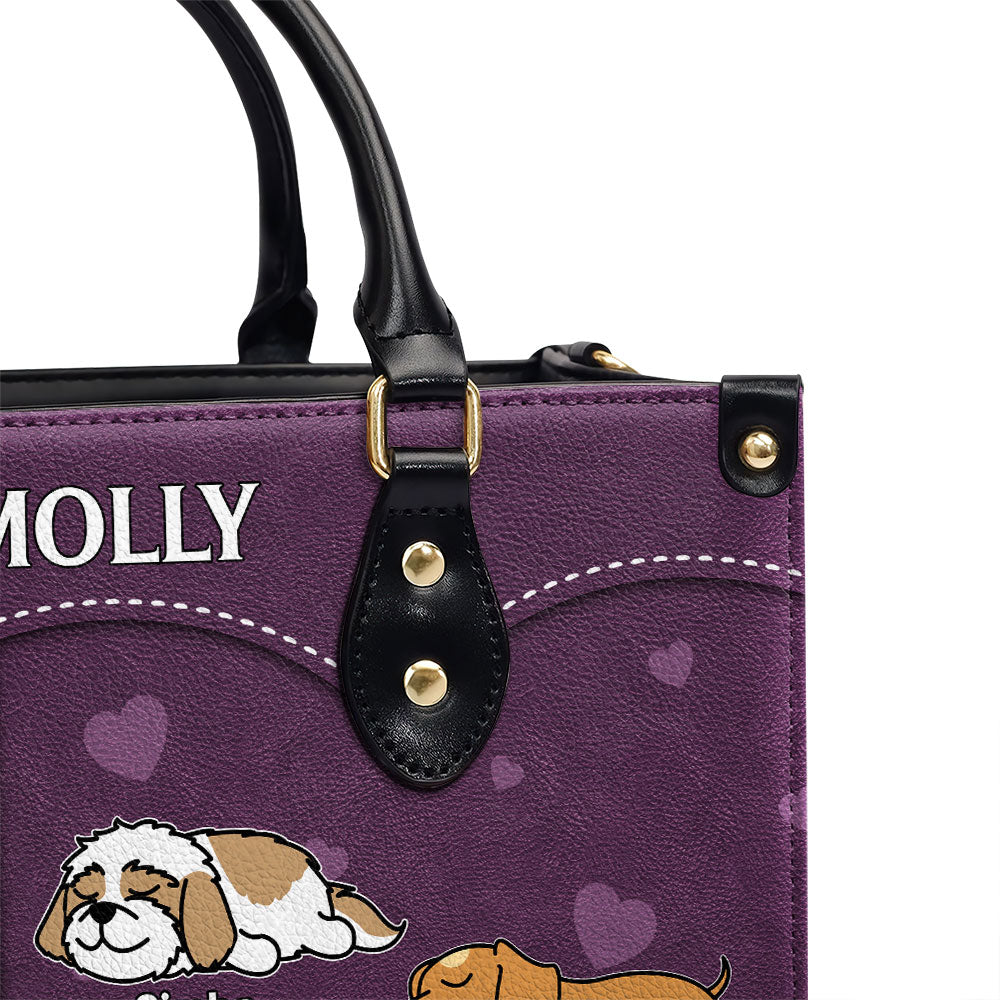 Personalized Custom Leather Bag for Dog Moms with Paw Print Design