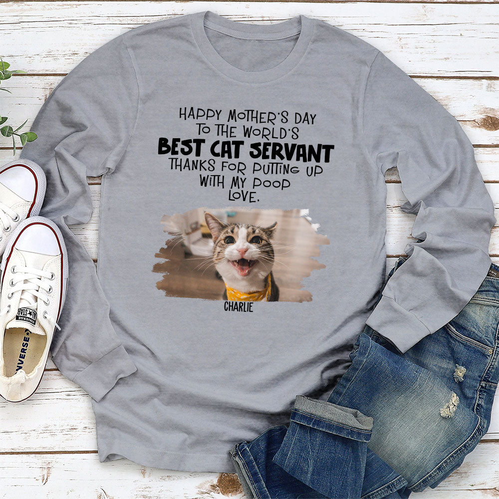 Top-Rated Personalized Custom Long Sleeve Cat Servant T-shirt for Pet Lovers