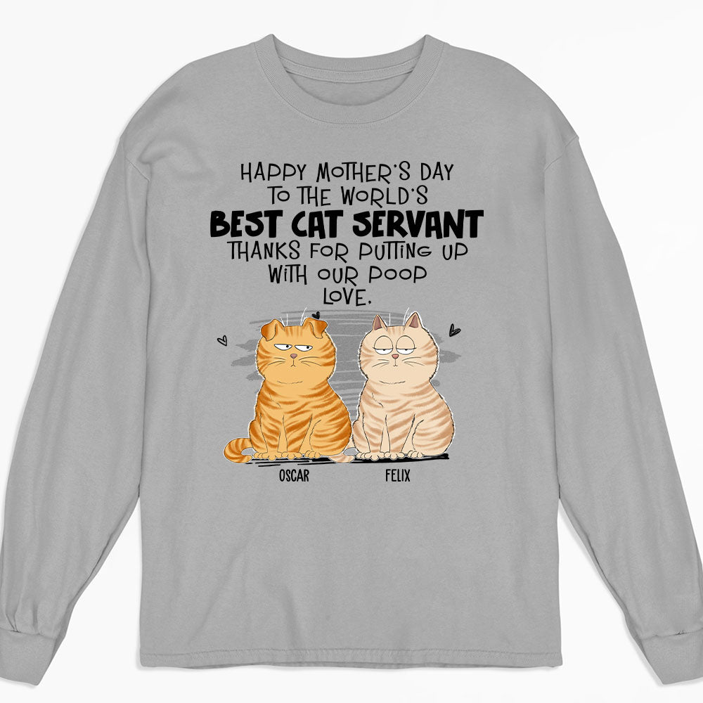 Top-Rated Personalized Custom Long Sleeve Cat Servant T-shirt for Pet Lovers