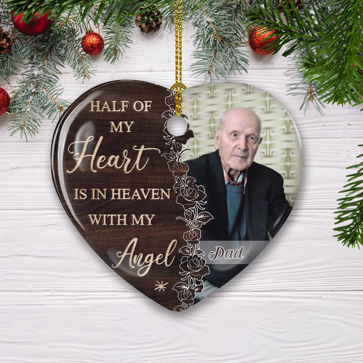 Heavenly Personalized Custom Heart Ceramic Ornament - My Angel In Heaven