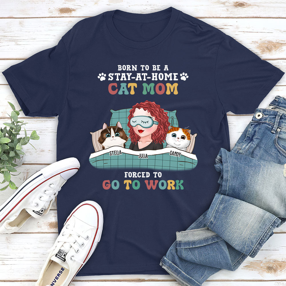 Stay-at-home Cat Mom - Personalized Custom Unisex 5.3 oz T-shirt for Pet Lovers