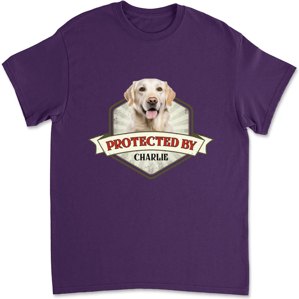 Protected By Dogs Ver 2 Personalized Custom Unisex Photo T-Shirt - Ideal Gift for Pet Lovers