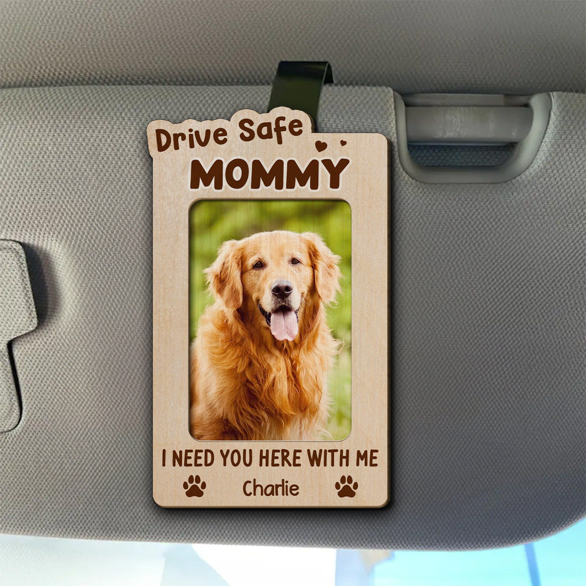 Drive Safe Personalized Custom Car Visor Clip for Dog Moms and Dads