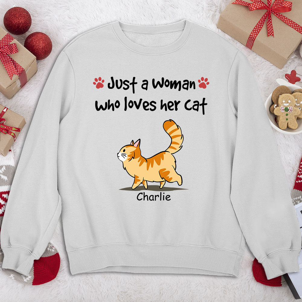 Just A Girl With Cats - Customizable Personalized Unisex 8.0 oz Sweatshirt