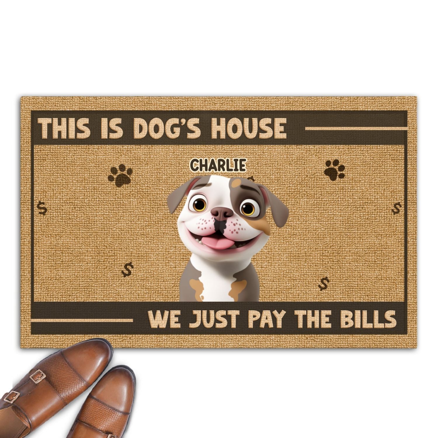 Pay The Bills - Personalized Custom Pet Lover Doormat with Cat or Dog Picture