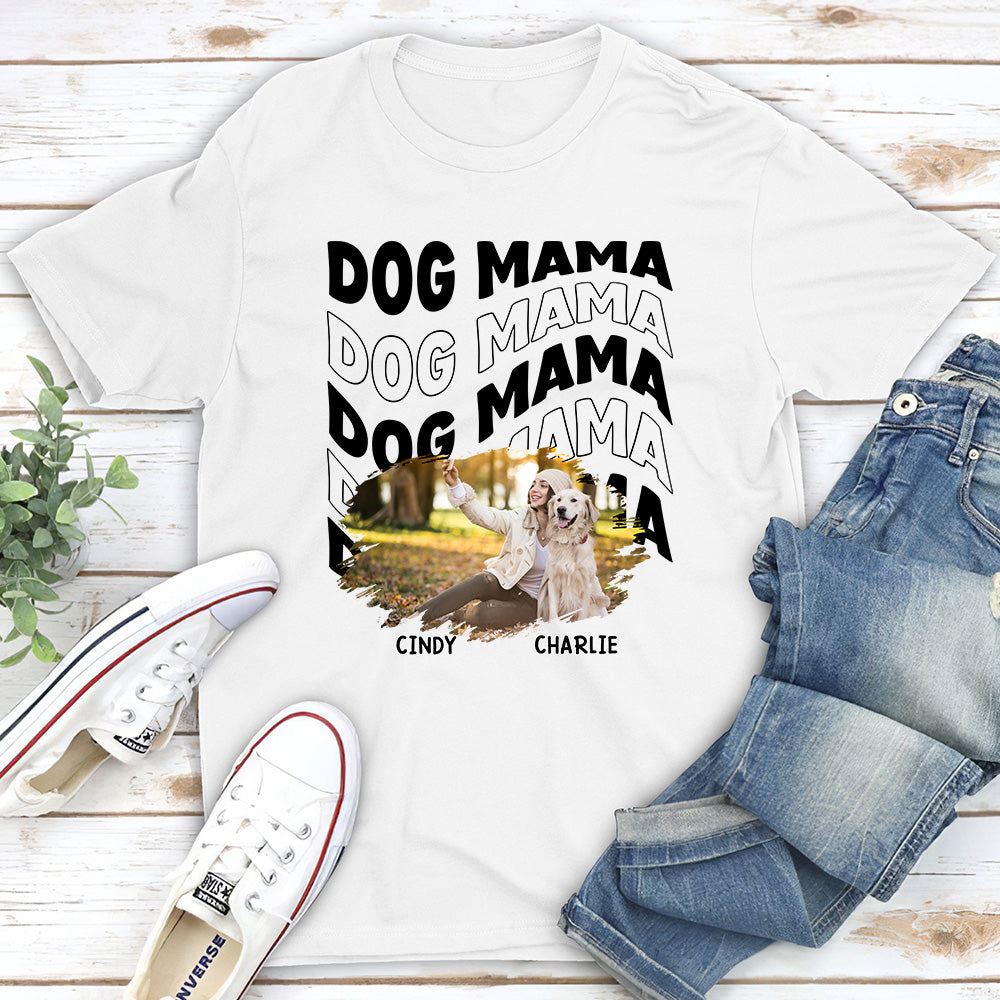 Dog Mom Era Version Personalized Custom Unisex 5.3 oz Photo T-shirt for Pet Lovers