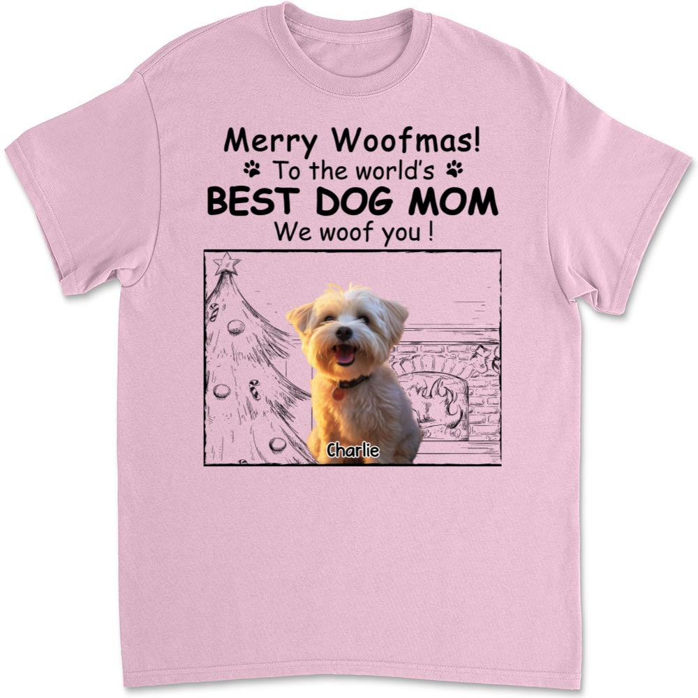 Top-Rated Personalized Custom Unisex Christmas T-shirt for the Best Dog Moms