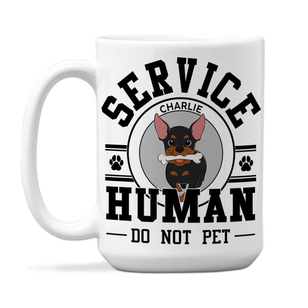 Unique Personalized Custom 'Service Human, Do Not Pet' Coffee Mug for Pet Lovers