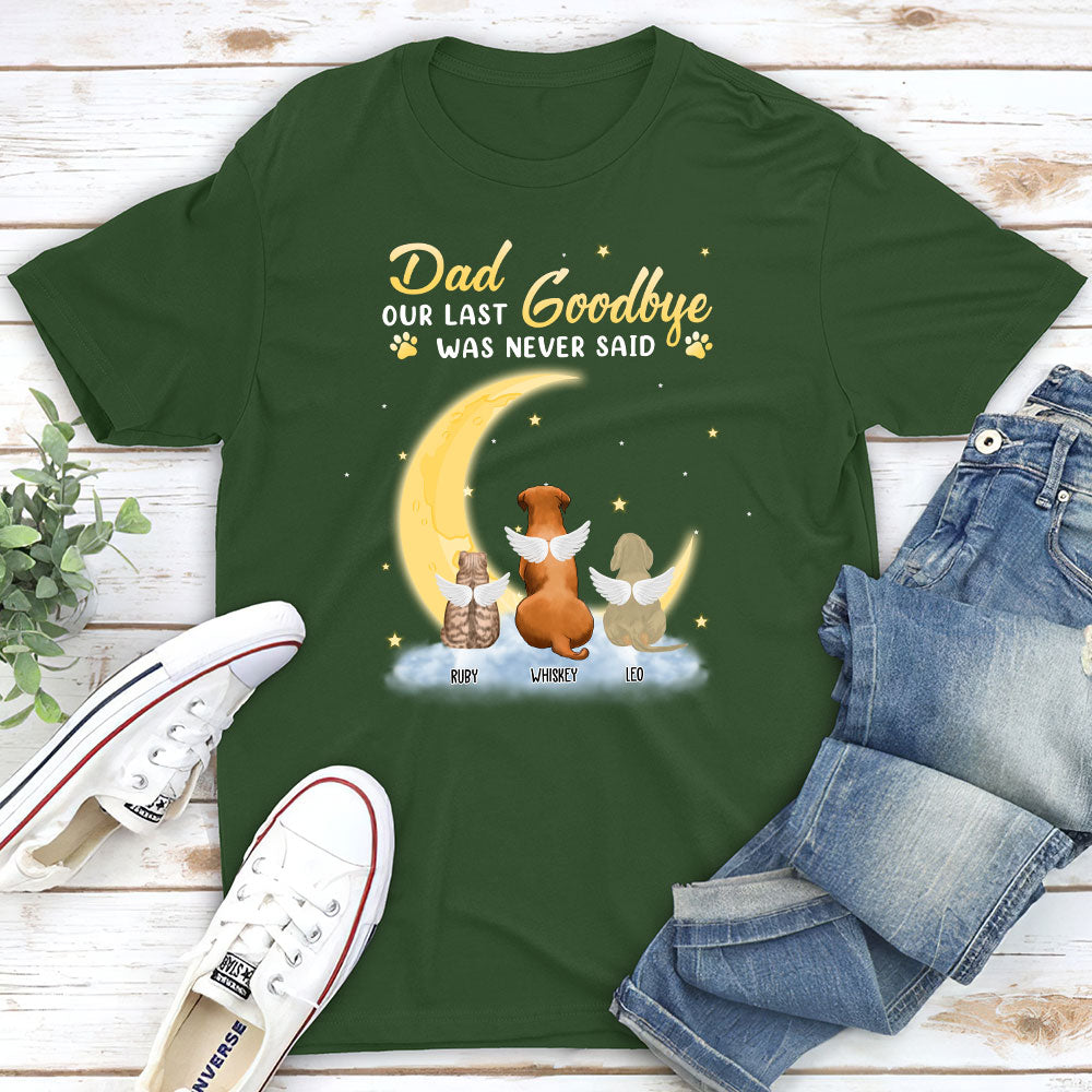 Mom Our Last Goodbye - Personalized Custom Unisex 5.3 oz T-shirt for Pet Lovers