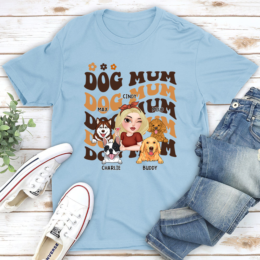 I Am A Dog Mom - Personalized Custom Unisex 5.3 oz T-shirt for Pet Lovers