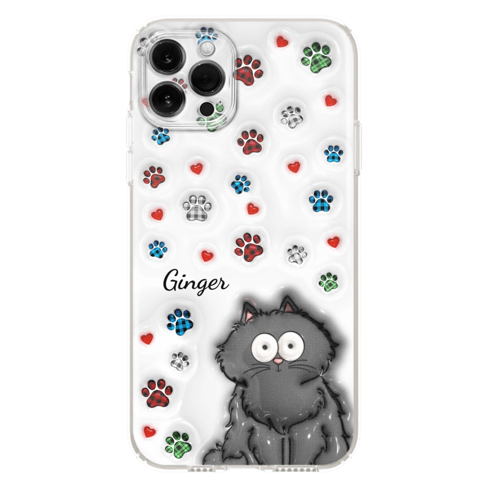 Charming Personalized Custom 3D Inflated Effect Phone Case for Lovely Cat Lovers